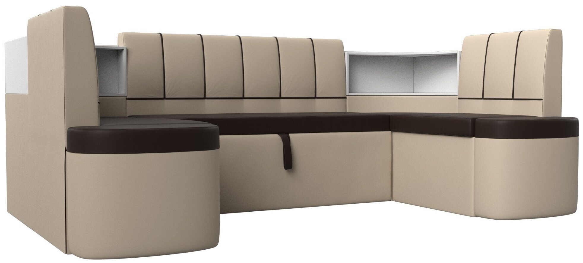 П-образный диван Тефида, Экокожа, Модель 114230