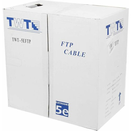 Кабель FTP 2 пары кат. 5e Lanmaster TWT-5EFTP2-GY, 305м серый кабель сетевой дори ftp cat 5e 4х2х0 51 мм 50 м