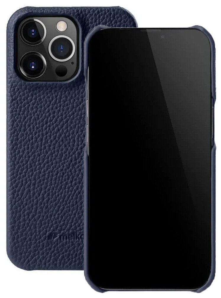 Кожаный чехол накладка Melkco для Apple iPhone 14 Pro (6.1") - Snap Cover, темно-синий