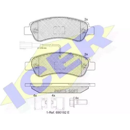 ICER 141804203 141804-203_колодки дисковые задние!\ Fiat Ducato 2.3JTD 14>