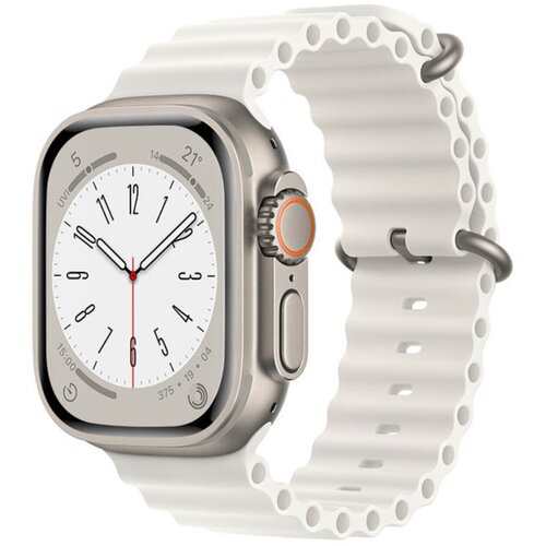Силиконовый ремешок, браслет для Apple Watch 42mm 44mm 45mm 49mm, для всех серий(белый)