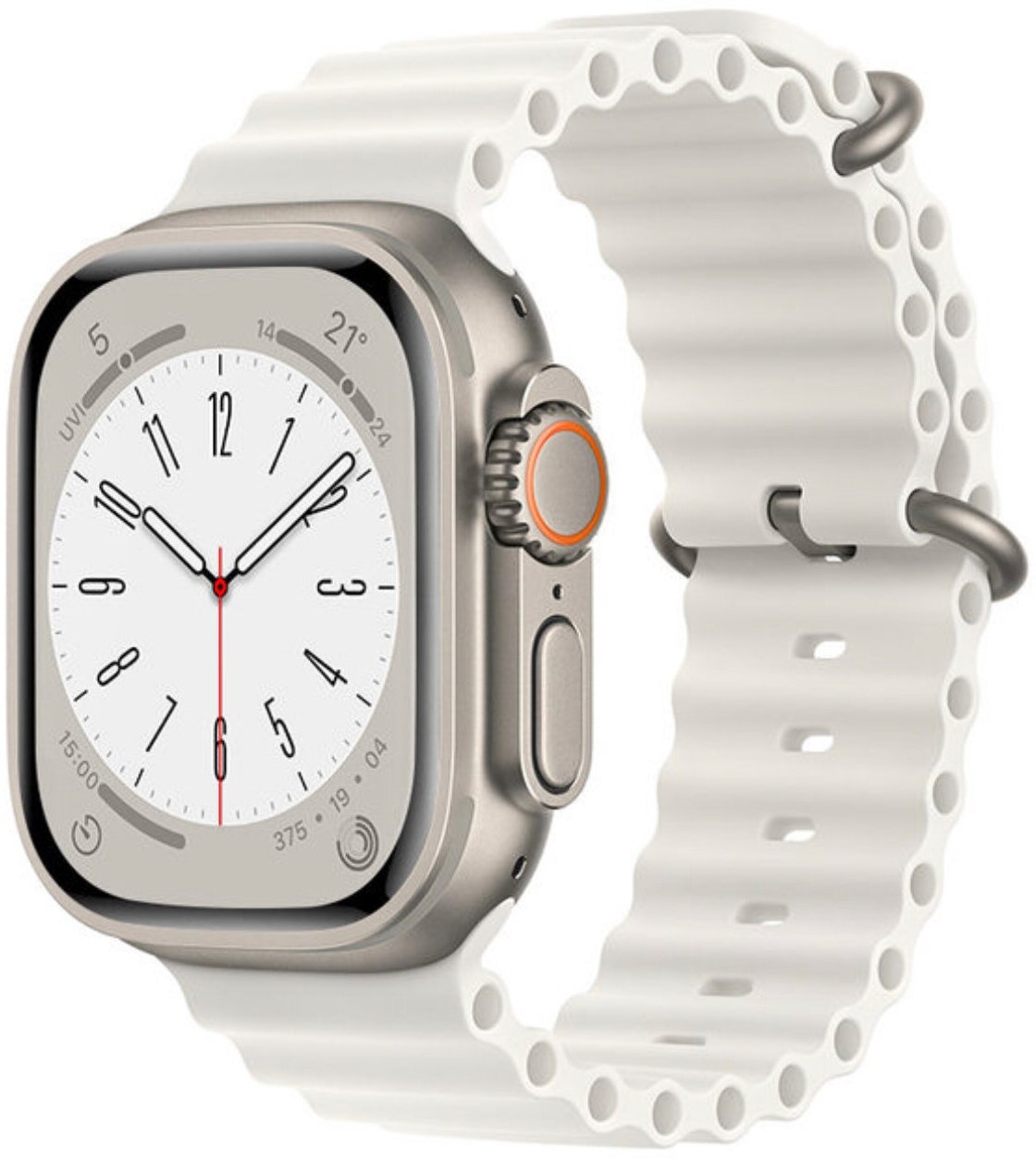 Силиконовый ремешок, браслет для Apple Watch 42mm 44mm 45mm 49mm, для всех серий(белый)