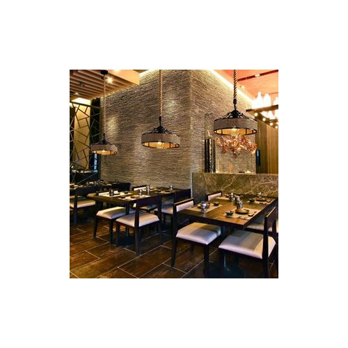 Люстры，Riserva，RI309066, Ретро конопляной канат, железо, круглая, черная, E27 ламповая головка, без источника света