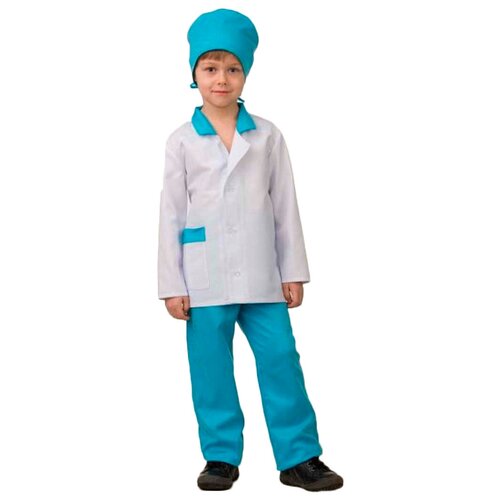 фото Костюм батик врач (5707), белый/голубой, размер 134