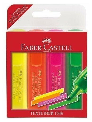 Текстовыделители TL 46 Superfluorescent, 4 цвета Faber-Castell - фото №11