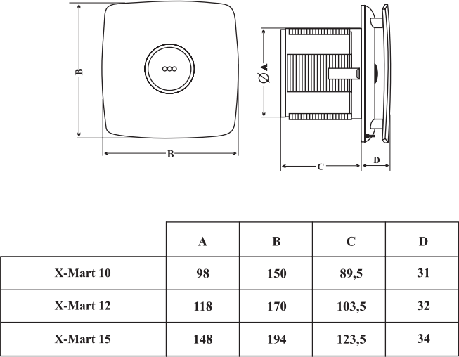 Вытяжной вентилятор Cata X-Mart 12 Timer inox - фото №11