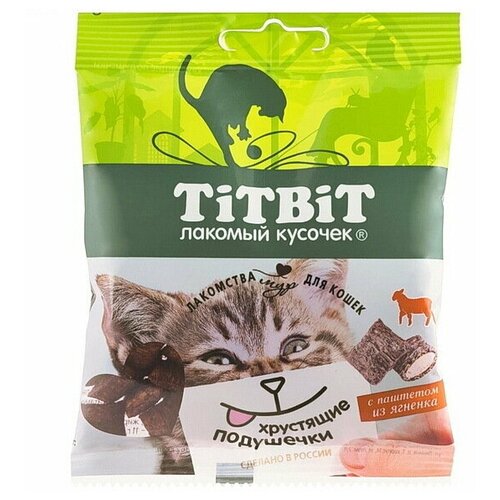 Хрустящие подушечки TiTBiT для кошек с паштетом из Ягненка, 5 ш 30 г