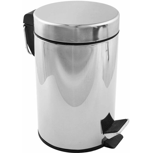 Ведро для мусора с крышкой 3 л металл хром с педалью Fora 3020₽