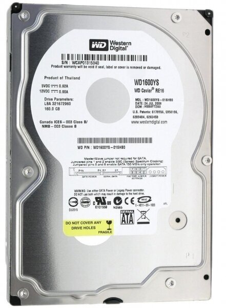 Жесткий диск Western Digital WD1600YS 160Gb SATAII 3,5" HDD