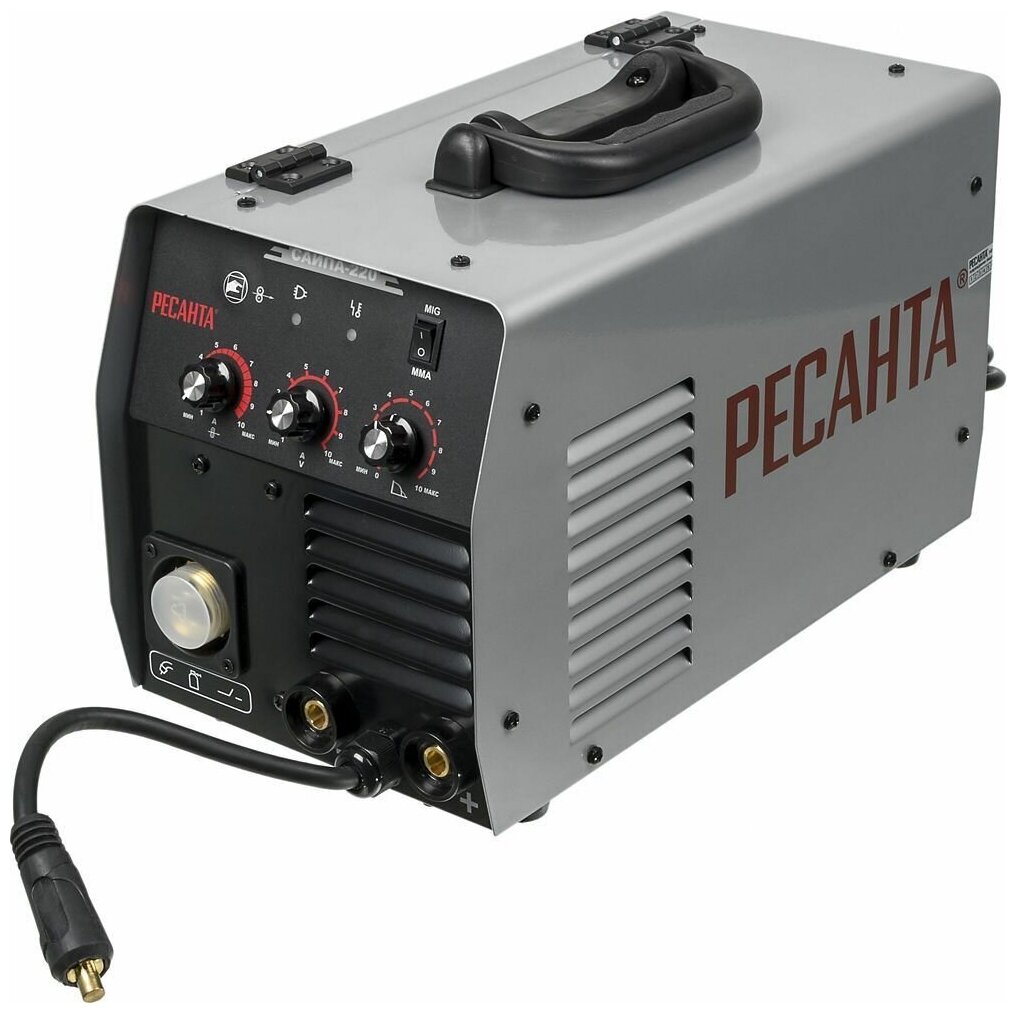 Сварочный аппарат Ресанта САИПА-220 полуавтоматический  220 ампер  комплект кабелей