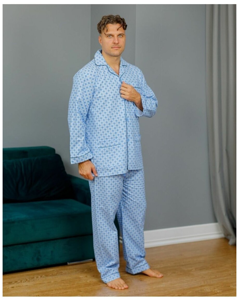 Пижама мужская со штанами с длинным рукавом_размер54 - фотография № 9