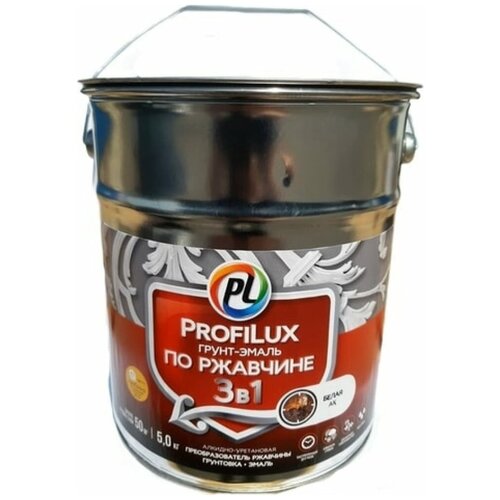 Грунт-эмаль по ржавчине 3 в 1 алкидно-уретановая ProfiLux полуматовая (5кг) коричневый