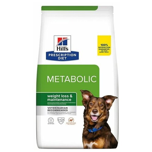 Сухой диетический корм для собак Hill's Prescription Diet Metabolic способствует снижению и контролю веса, с ягненком и рисом 1,5 кг.
