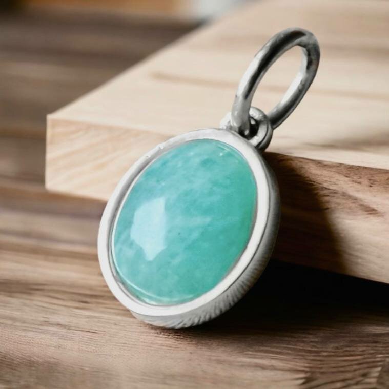 Подвеска, серебро, 925 проба, родирование, амазонит