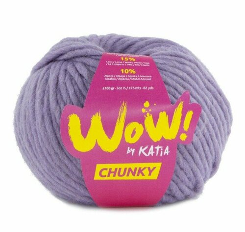 Пряжа Katia Wow-Chunky, 56 сиреневый