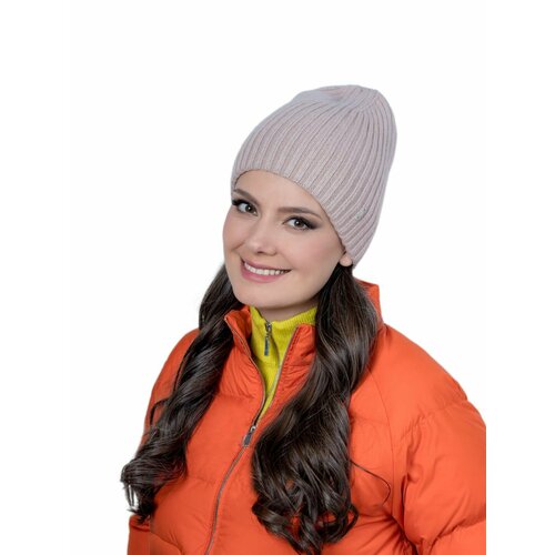 фото Шапка бини landre, размер 56-59 см, бежевый