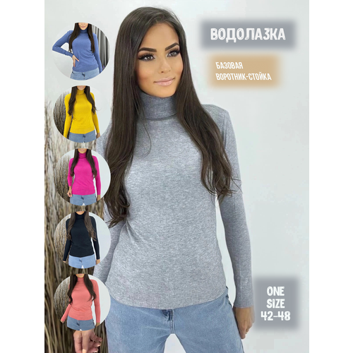 фото Водолазка, размер универсальный 42-48, серый beautiful woman