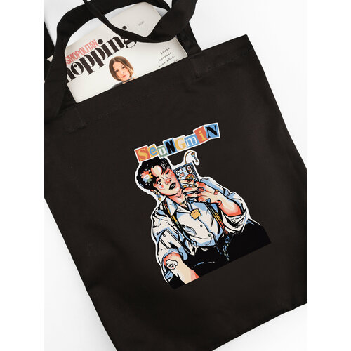 фото Сумка шоппер , фактура гладкая, черный keks