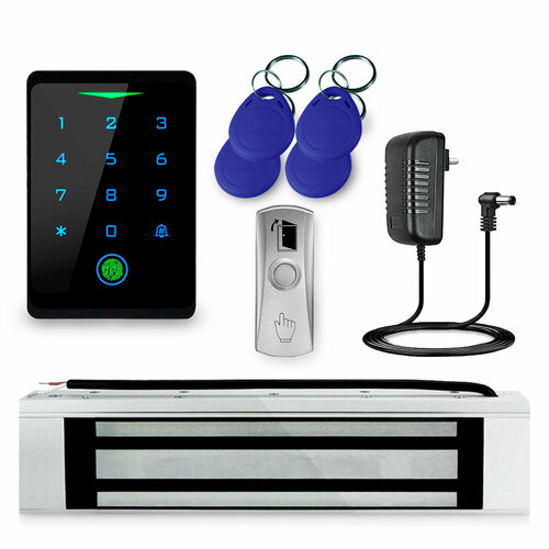 Комплект СКУД на одну дверь PS-link CH1-FP-280 WIFI со считывателем отпечатков и усилием отрыва замка 280кг 8016₽