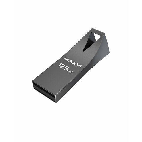 USB флеш-накопитель Maxvi MK2 128GB dark grey, монолит, металл, USB 2.0 usb флеш накопитель maxvi 128gb metallic silver fd128gbusb20c10mr