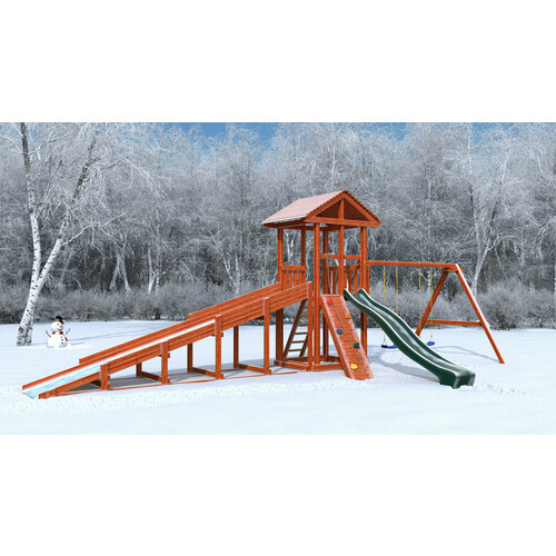Детская деревянная игровая площадка для улицы дачи CustWood All-Season 2