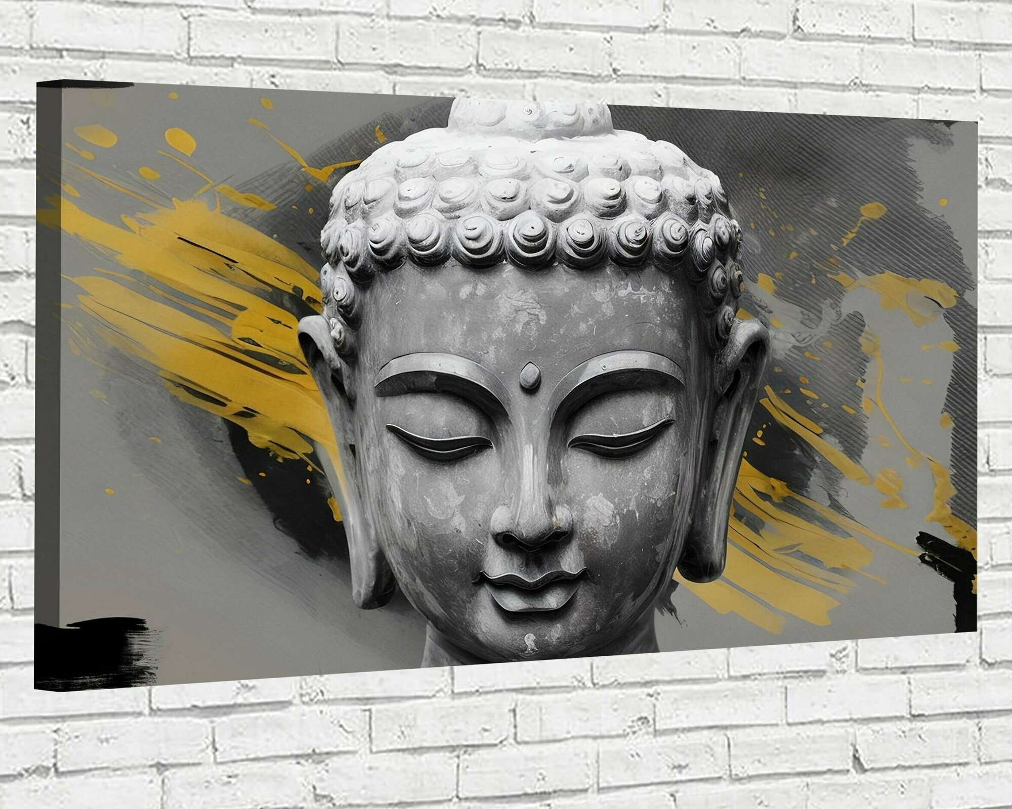 Картина интерьерная на стену ДоброДаров "Будда" 60х100 см Ф0430