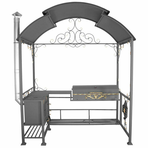 Мангал для дачи Эмир с крышкой барбекю и решеткой гриль