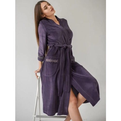 Халат Текстильный Край, размер 66, фиолетовый халат текстильный край размер 66 серый