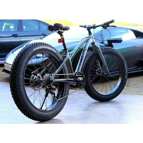 Велосипед Фэтбайк 24 колёса Richiesto TT120 Гидравлические тормоза Алюминиевая рама Спортивный Мужской Женский Подростковый серый 3149000₽