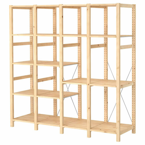 фото Стеллаж деревянный напольный ikea ivar 179х50х179 см, 18 полок, сосна икеа