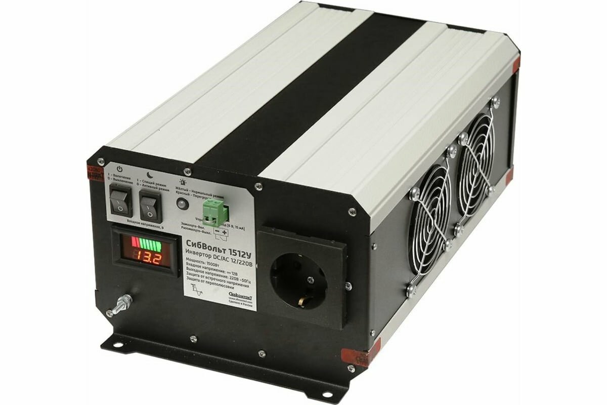 Сибконтакт Инвертор СибВольт 1512У преобразователь напряжения DC/AC 12/220В 1500Вт Я000009451