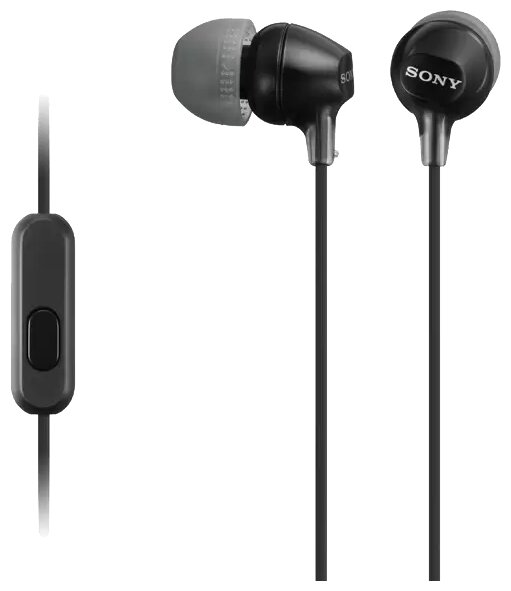 Гарнитура вкладыши Sony MDR-EX15AP Black 1.2м черный проводные в ушной раковине (MDR-EX15APB)