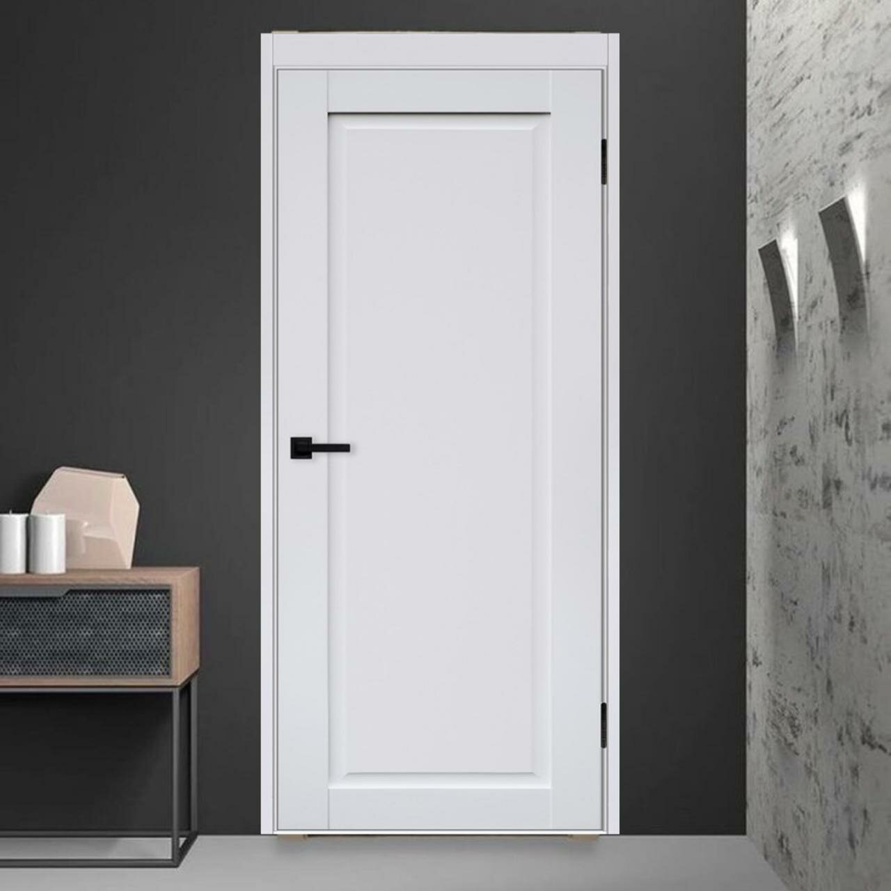 Дверь межкомнатная Классик-1 ДГ Wood ice Глухая Paputin's Doors 700 х 2000 мм Комплект