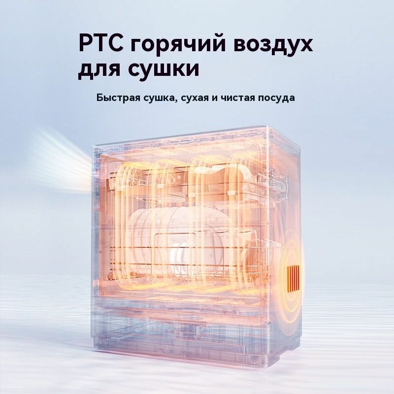 Изображение Xiaomi Посудомоечная машина Mijia, набор из 4 предметов, столешница, белый, белый, черный