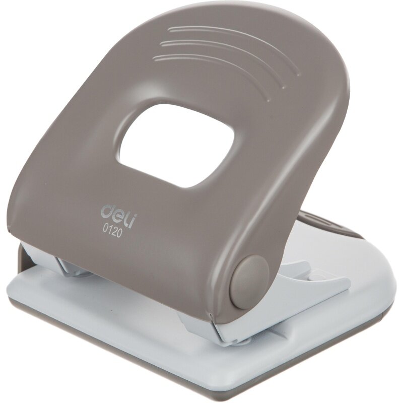 Дырокол Deli максимально 40 листов, металл, 2 отверстия, с линейкой, серый