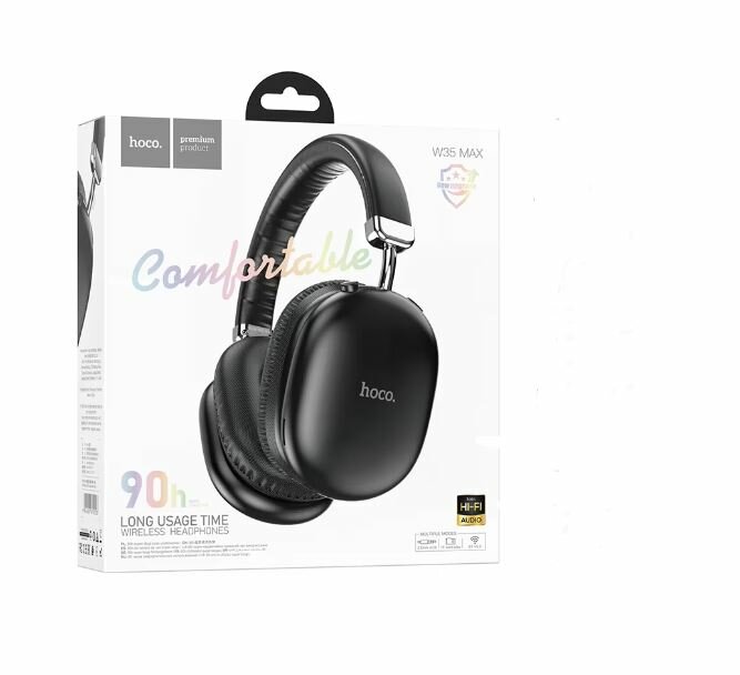 Наушники беспроводные HOCO W35 Max Auspicious ANC noise reduction BT headphones, черные
