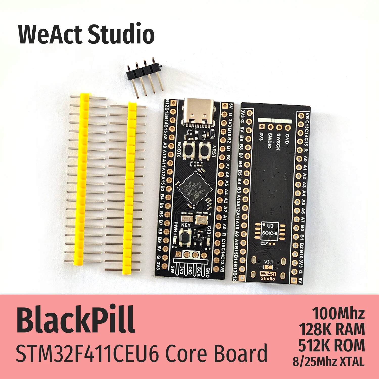 WeAct BlackPill STM32F411CEU6 разработчикская плата — фото 1