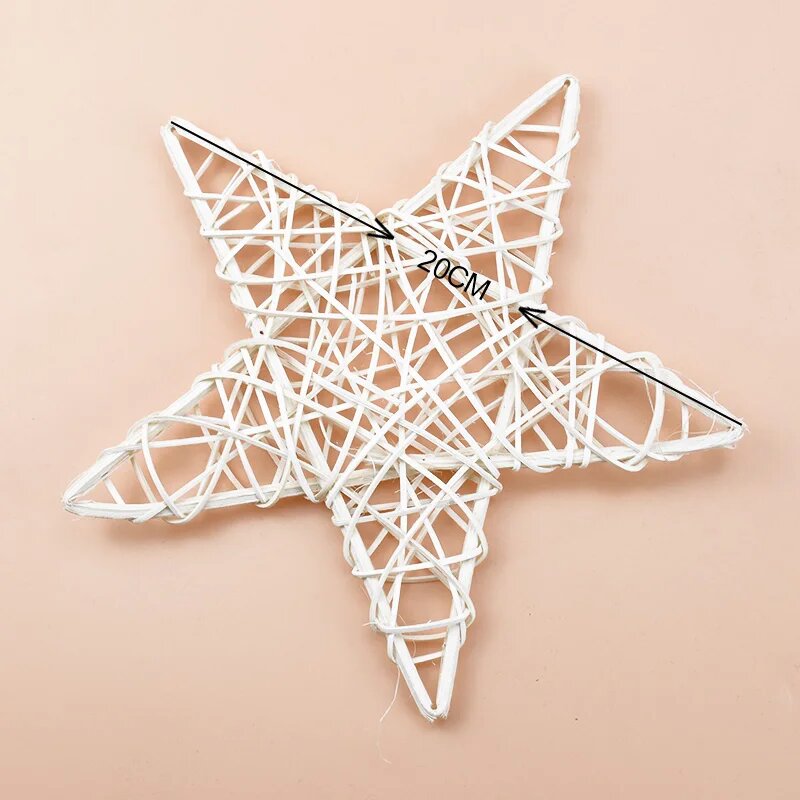 Венок из ротанга в форме звезды 10/15/20 см 20CM