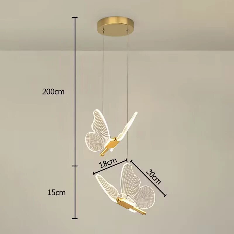 Подвесной светильник-бабочка lyfs белый акрил металл Natural Light 2 Pieces