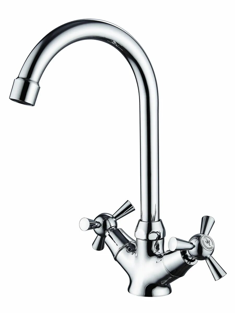 Смеситель Diadonna, латунь, поворотный излив, вентильный, хром — фото 1