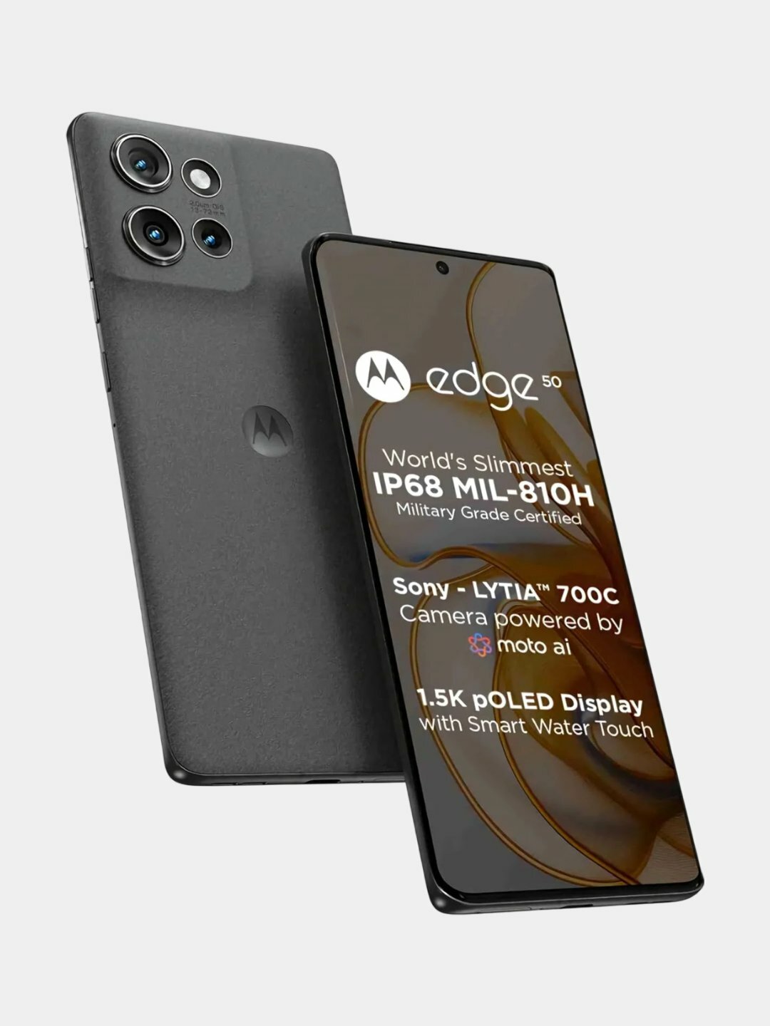 Смартфон Motorola Edge 50 5G в подарок Bluetooth наушники TWS M10, 12/512ГБ, NFC, 50МП, 120Гц, Угольный, 12/512 ГБ — фото 1
