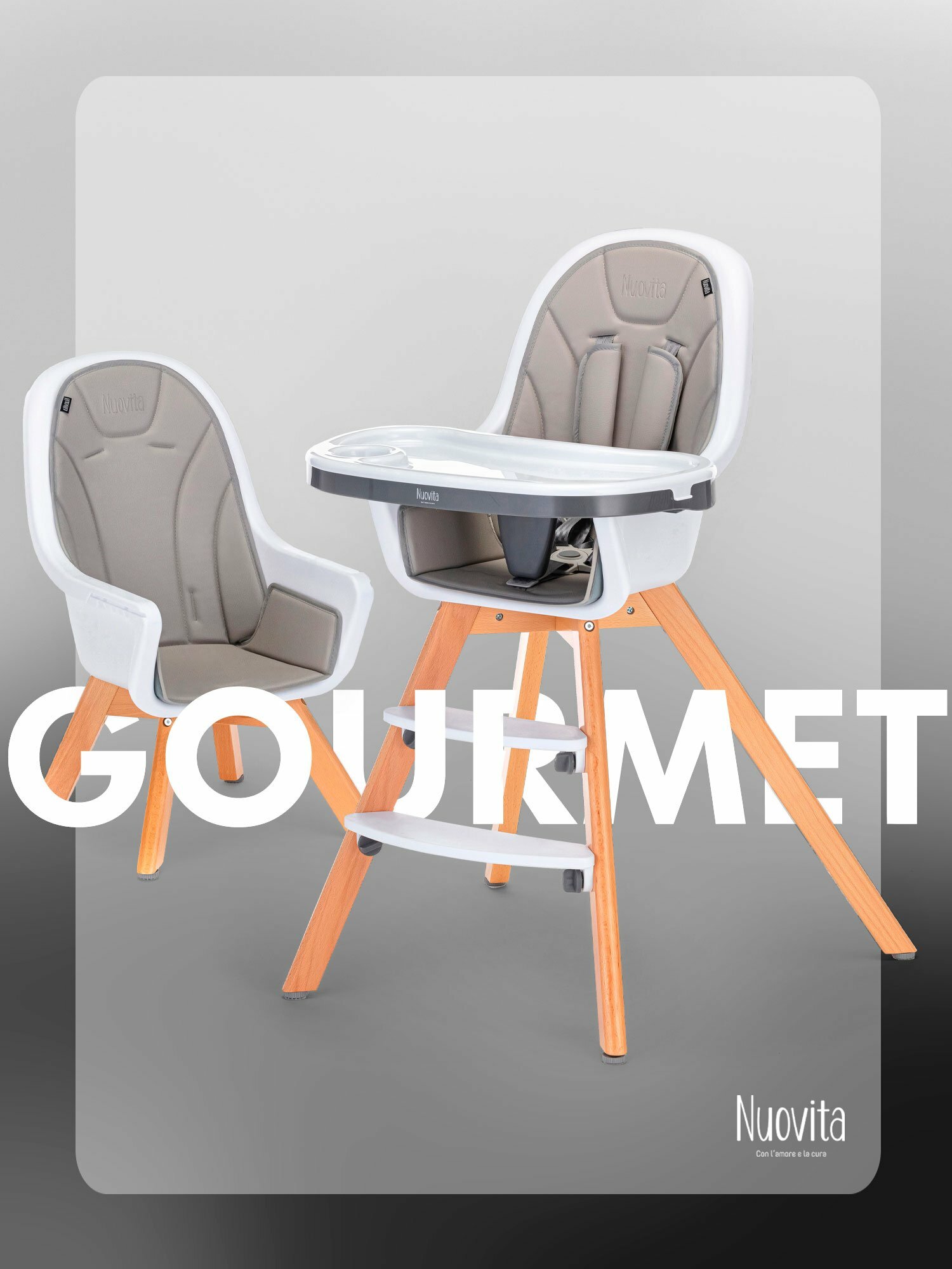 Стульчик для кормления детский 2 в 1 Nuovita Gourmet