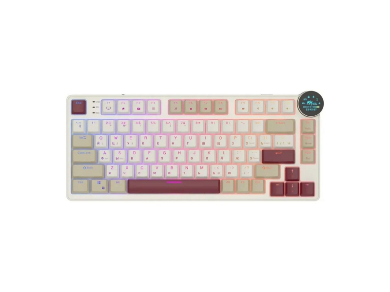 Клавиатура RK N80 Rosy Clouds USB/2.4 GHz/Bluetоoth, RGB, Hot Swap, Red switch