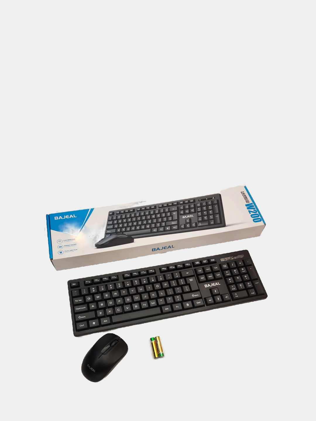 BAJEAL W200 — мембранная бесшумная клавиатура + мышь BAJEAL W200 — мембранная бесшумная клавиатура + мышь