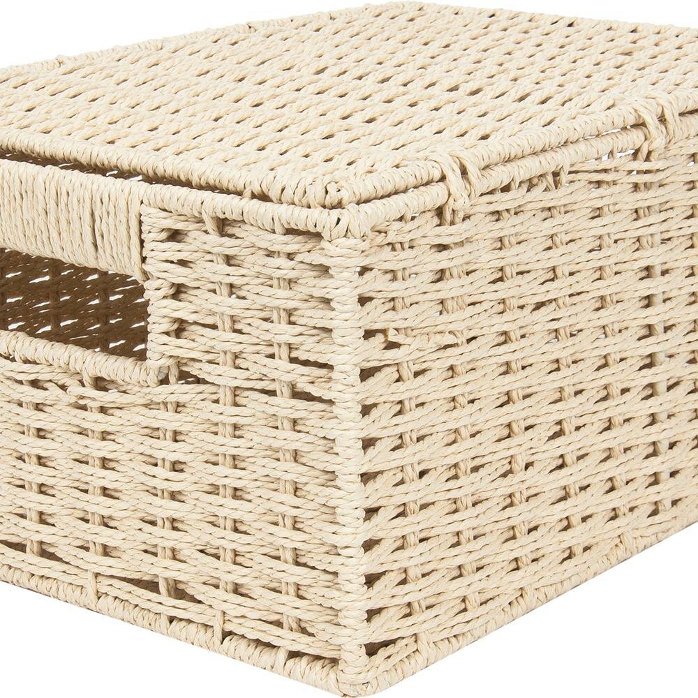 Корзина для хранения 31x15x23 см бумажный шпагат цвет бежевый