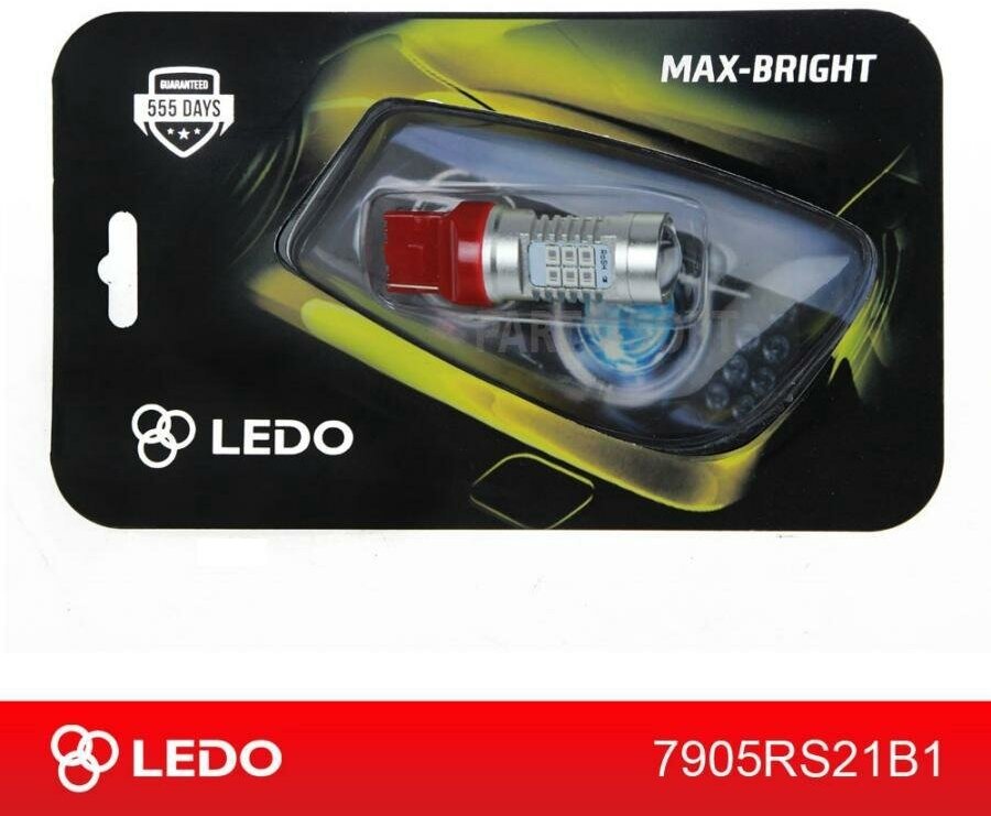 LEDO 7905RS21B1 Лампа светодиодная W21W Max-Bright 21SMD 12V кр.