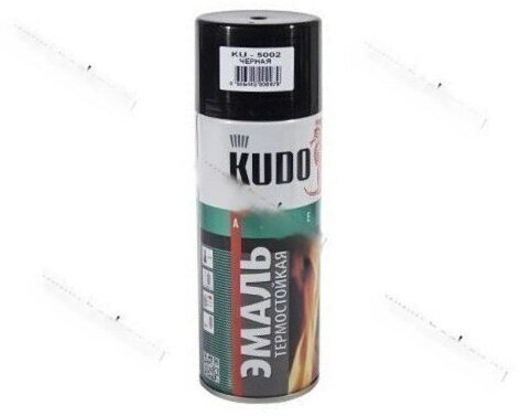 Краска термостойкая черная матовая kudo ku-5002 520мл аэрозольная