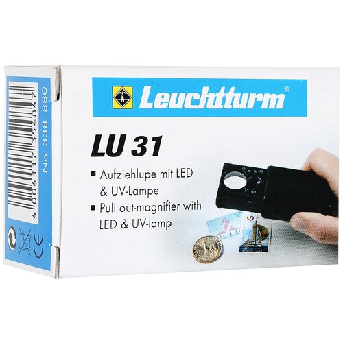 Лупа Leuchtturm "LU 31LED" со светодиодной и ультрафиолетовой подсветкой увеличение 10х