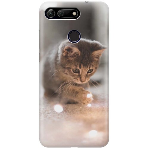 фото Ультратонкий силиконовый чехол-накладка для honor view 20 (v20) с принтом "котенок и свет" gosso