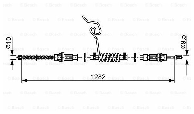 Трос стояночного тормоза зад прав лев Bosch 1 987 482 462